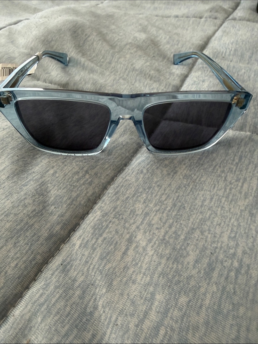 Bottega Veneta Blue Transparent Square Sunglasses - new tag